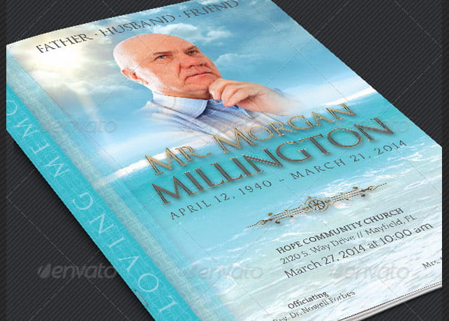 Large Funeral Service Program Template