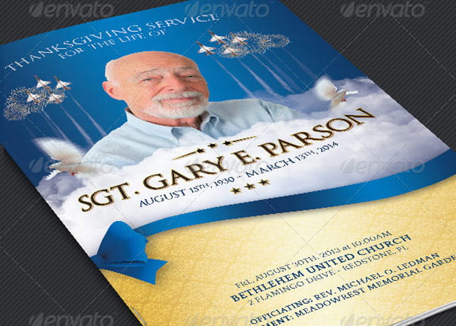 Military Funeral Service Program Template