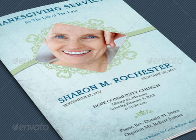 Thanksgiving Funeral Program Template