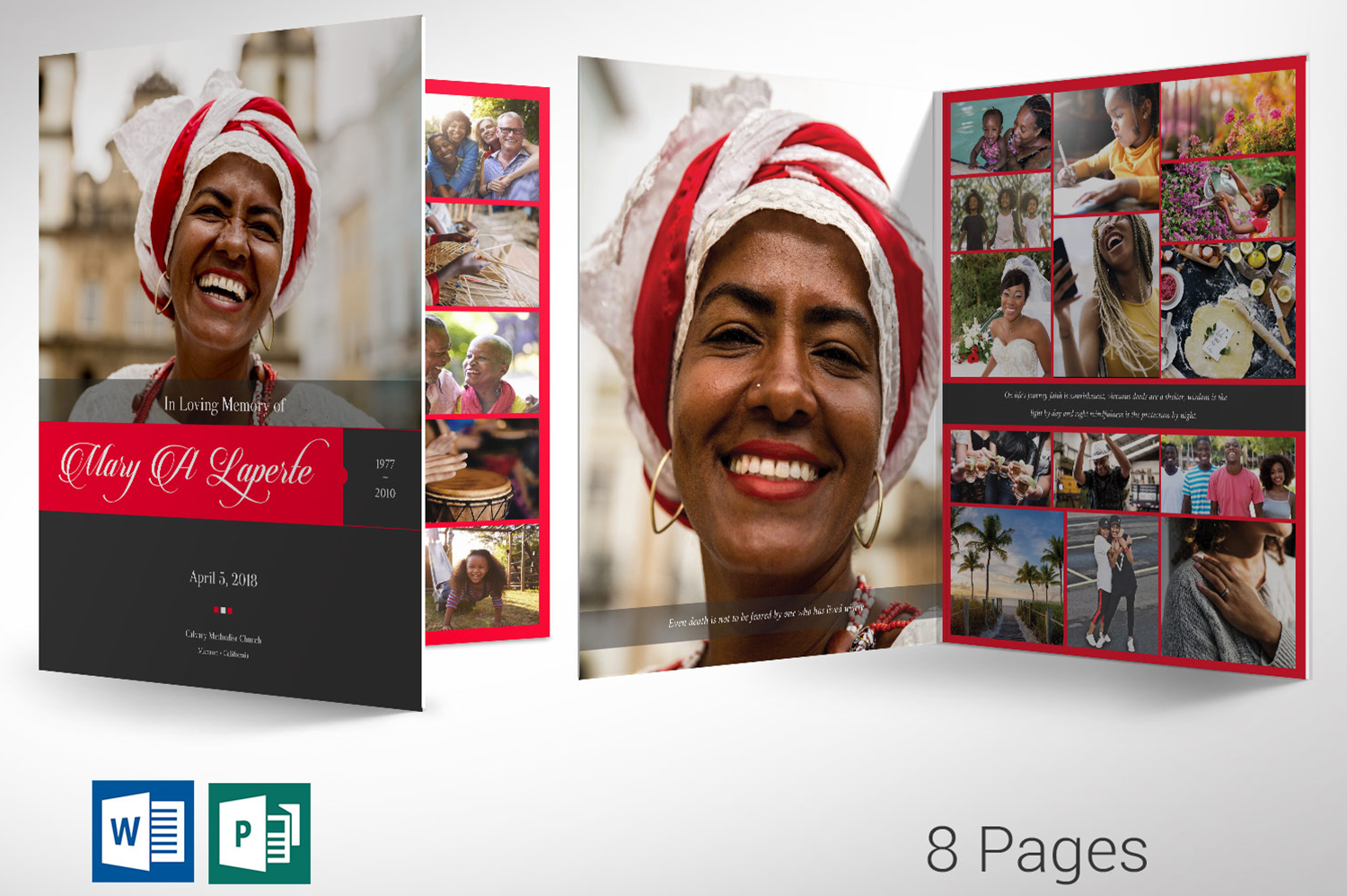 Remember Me Funeral Program Word Publisher Large Template