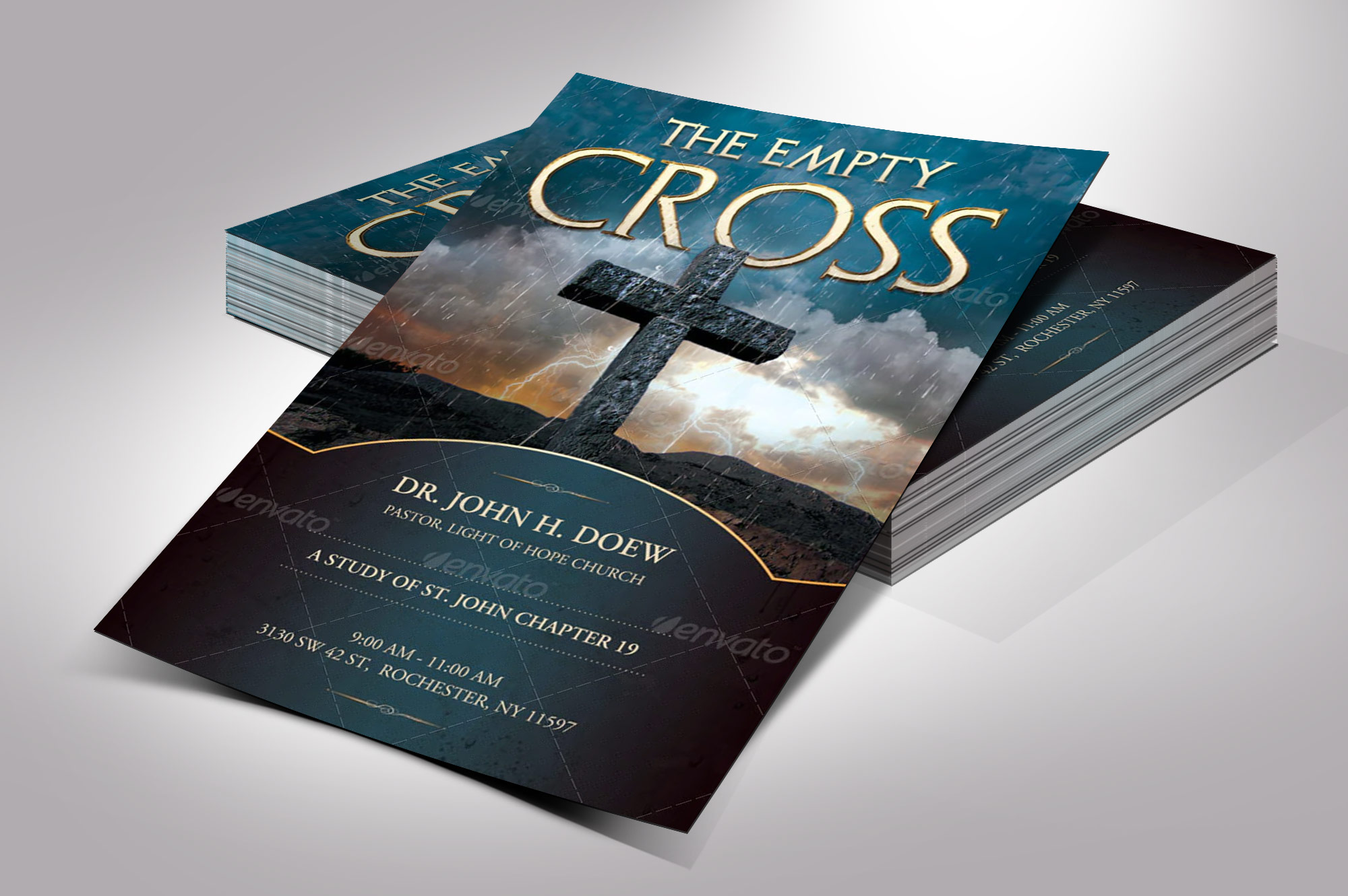 Empty Cross Easter Flyer Slide CD Template