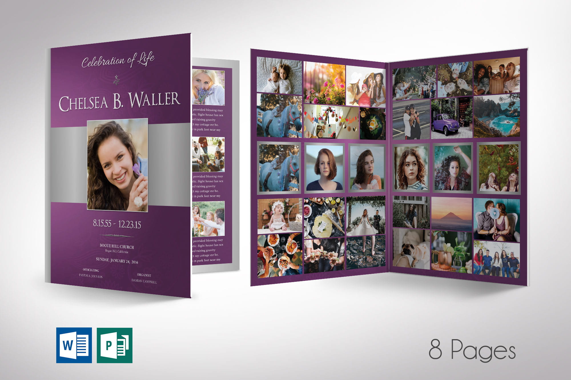 Lavender Tabloid Funeral Program