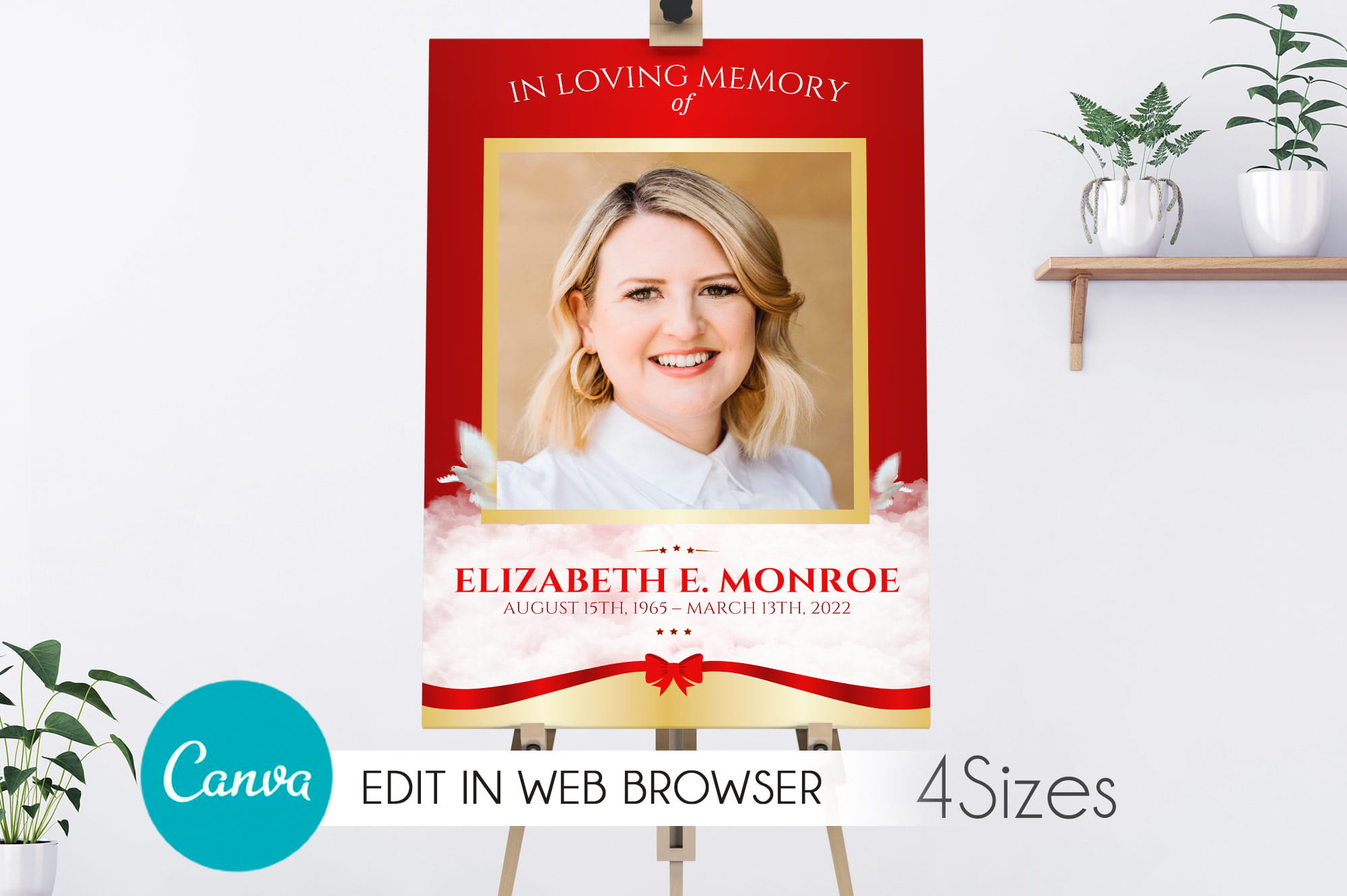 Funeral Poster Canva Template