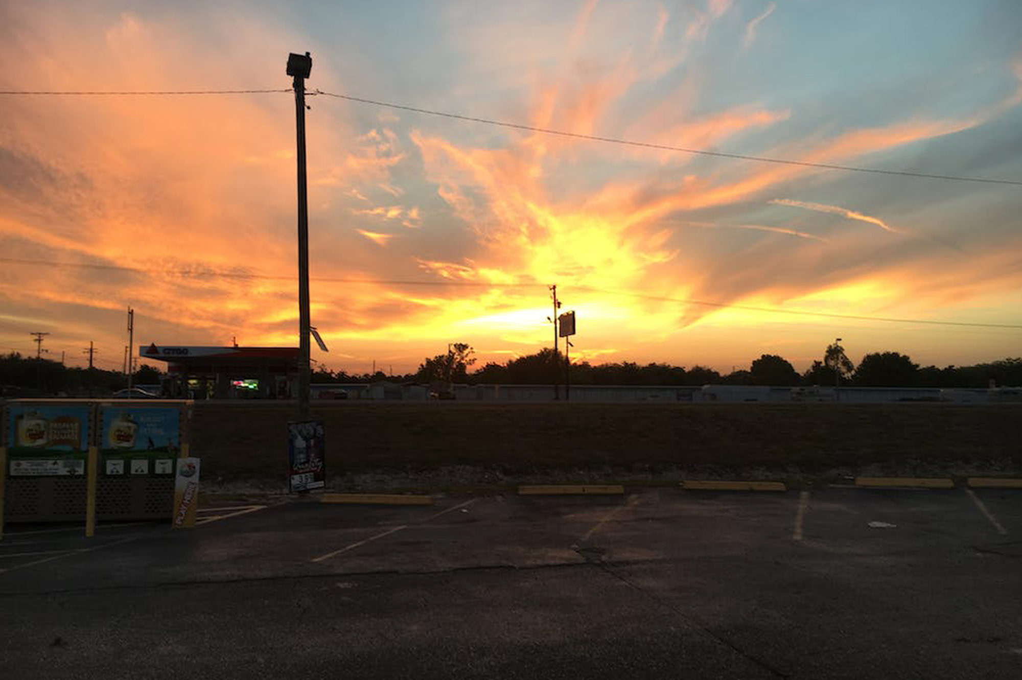 Parking Lot Sunset Photo