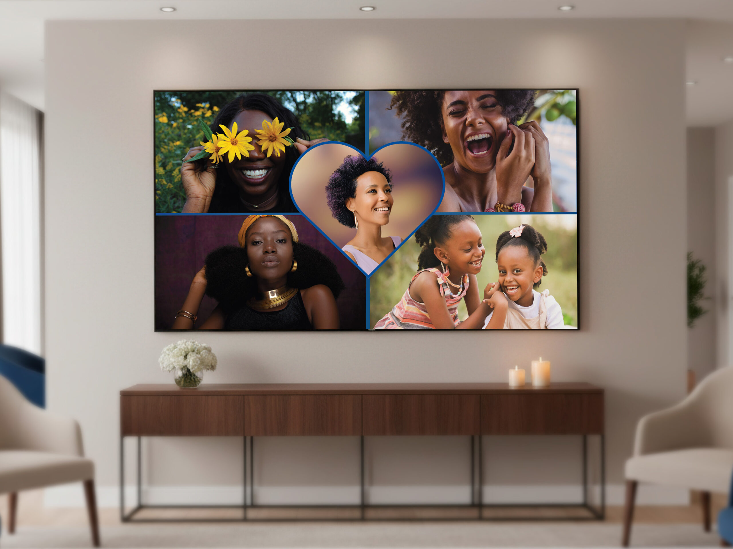 Blue & Rose Funeral Slideshow Template Canva