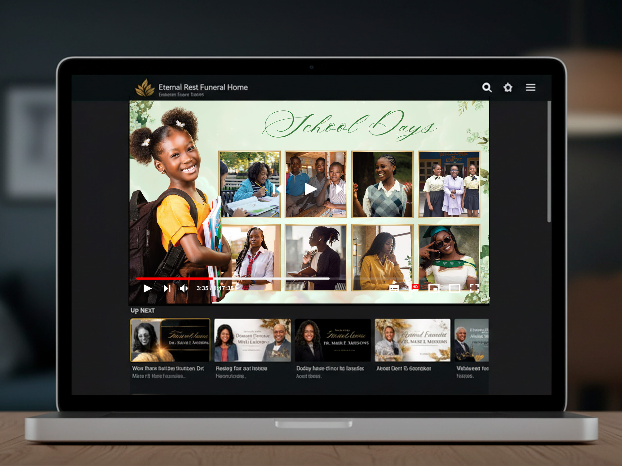 Heaven Stairway Funeral Slideshow Template for Canva