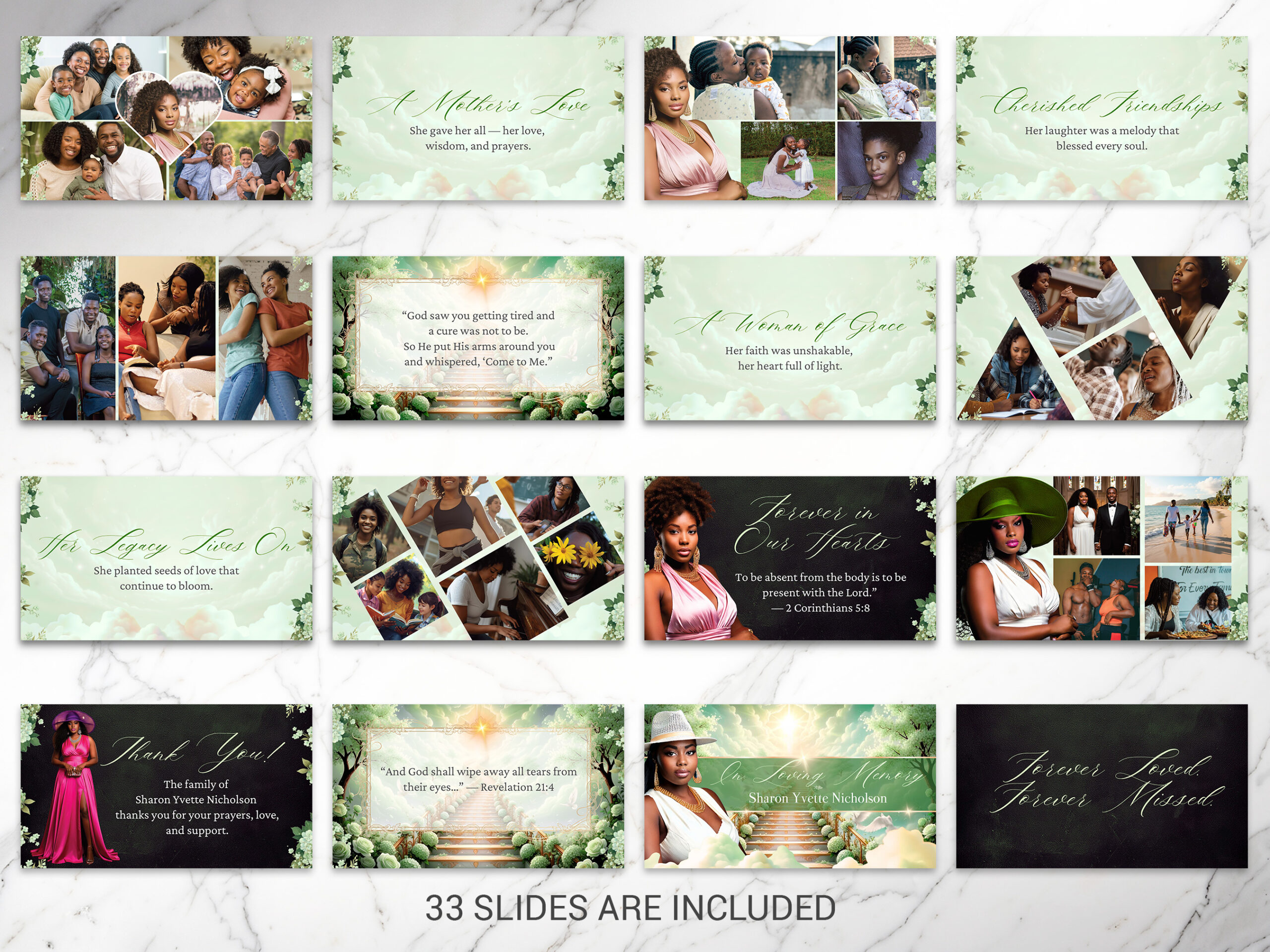 Heaven Stairway Funeral Slideshow Template for Canva