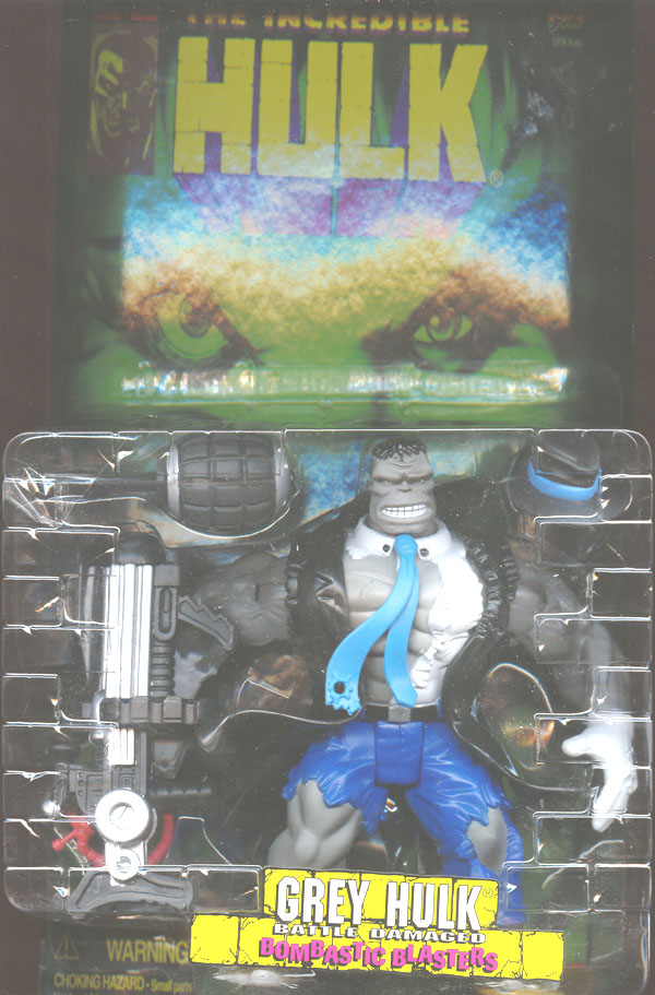 Grey hulk battle damaged action figure toy biz
