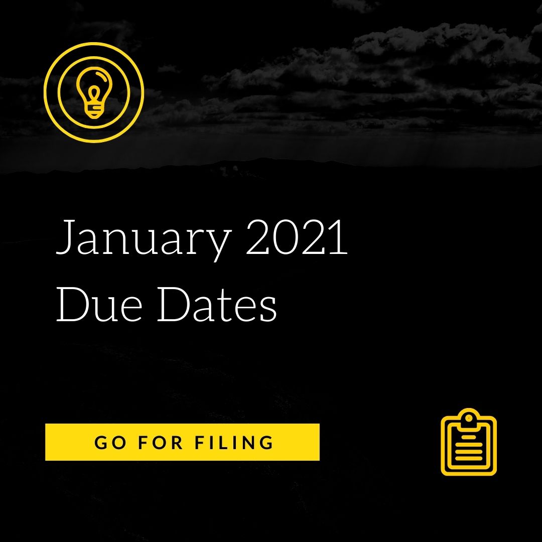 January 2021 Due Dates