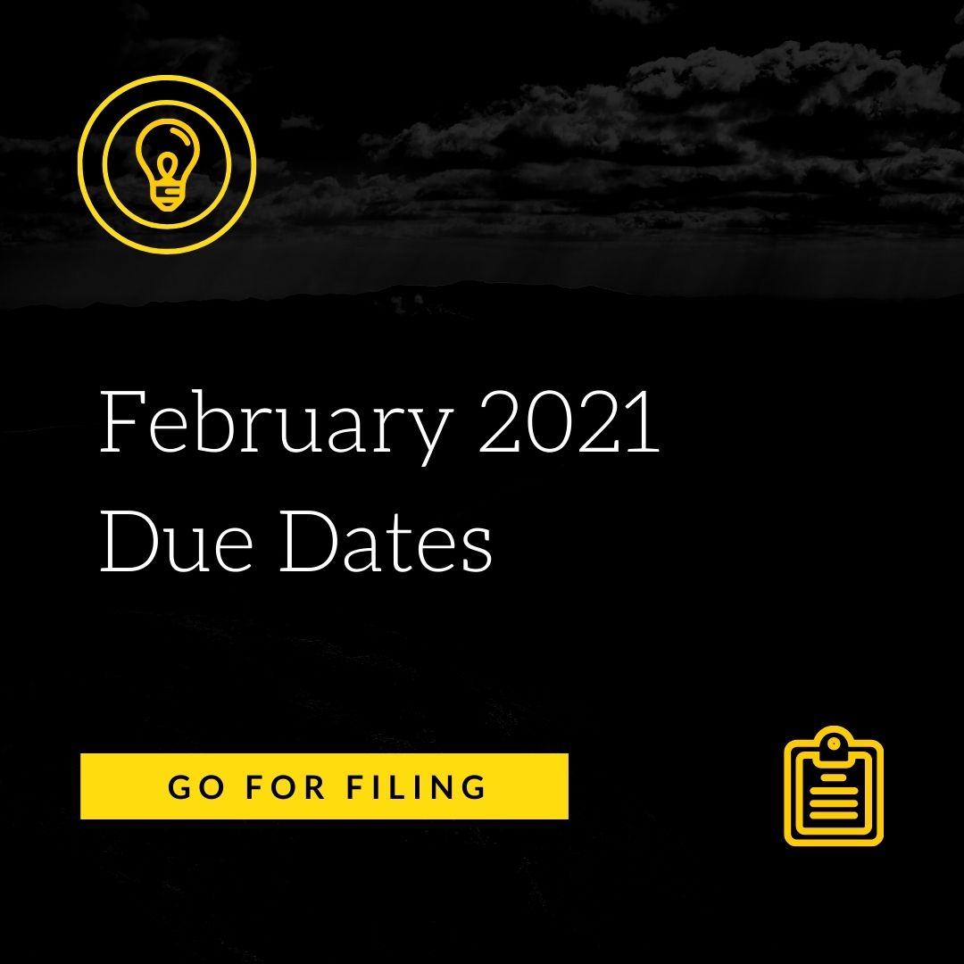 February 2021 Due Dates