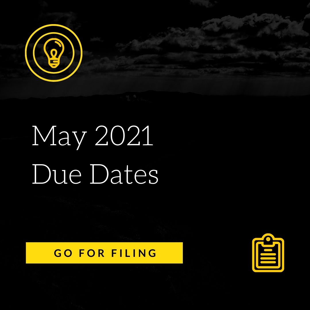 May 2021 Due Dates