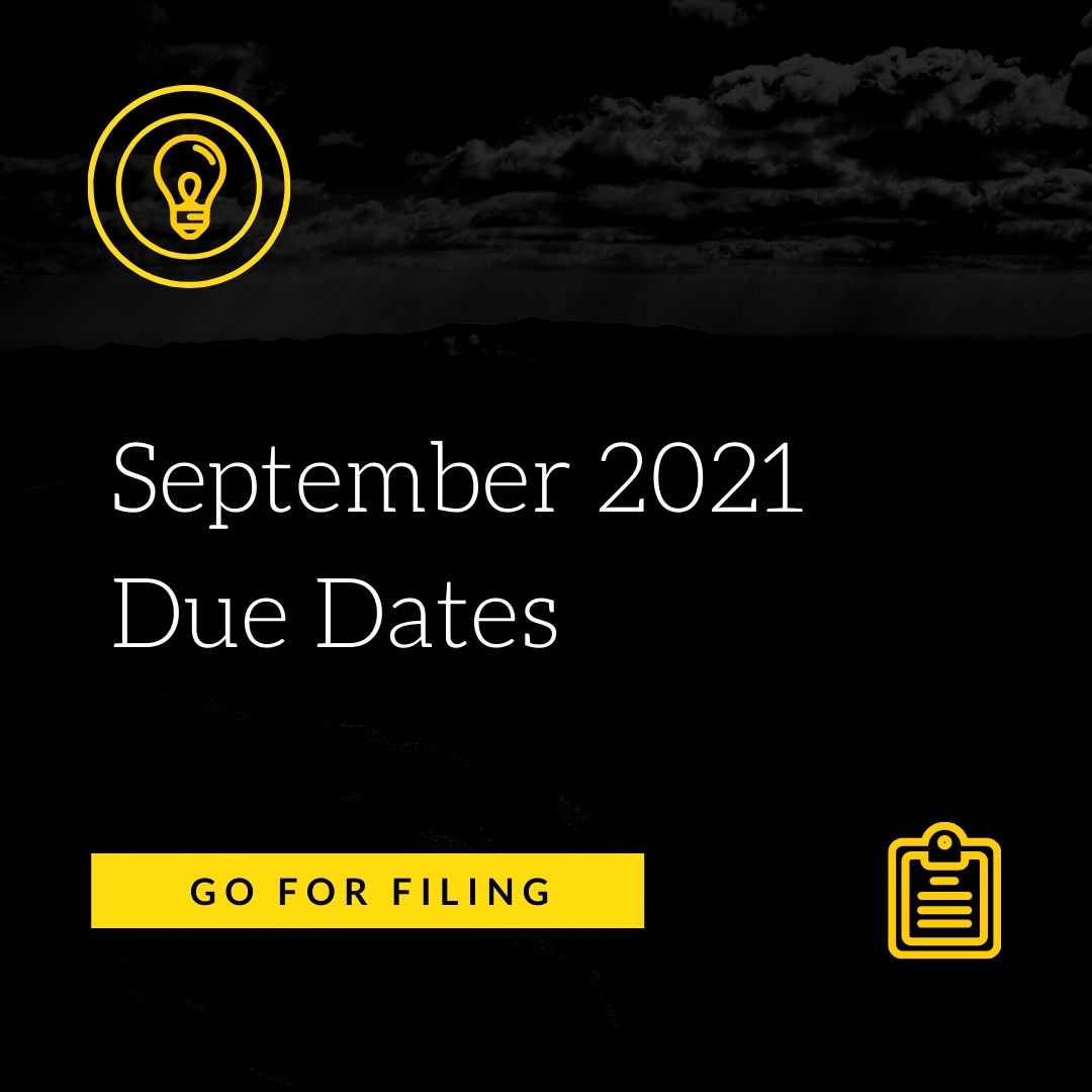September 2021 Due Dates