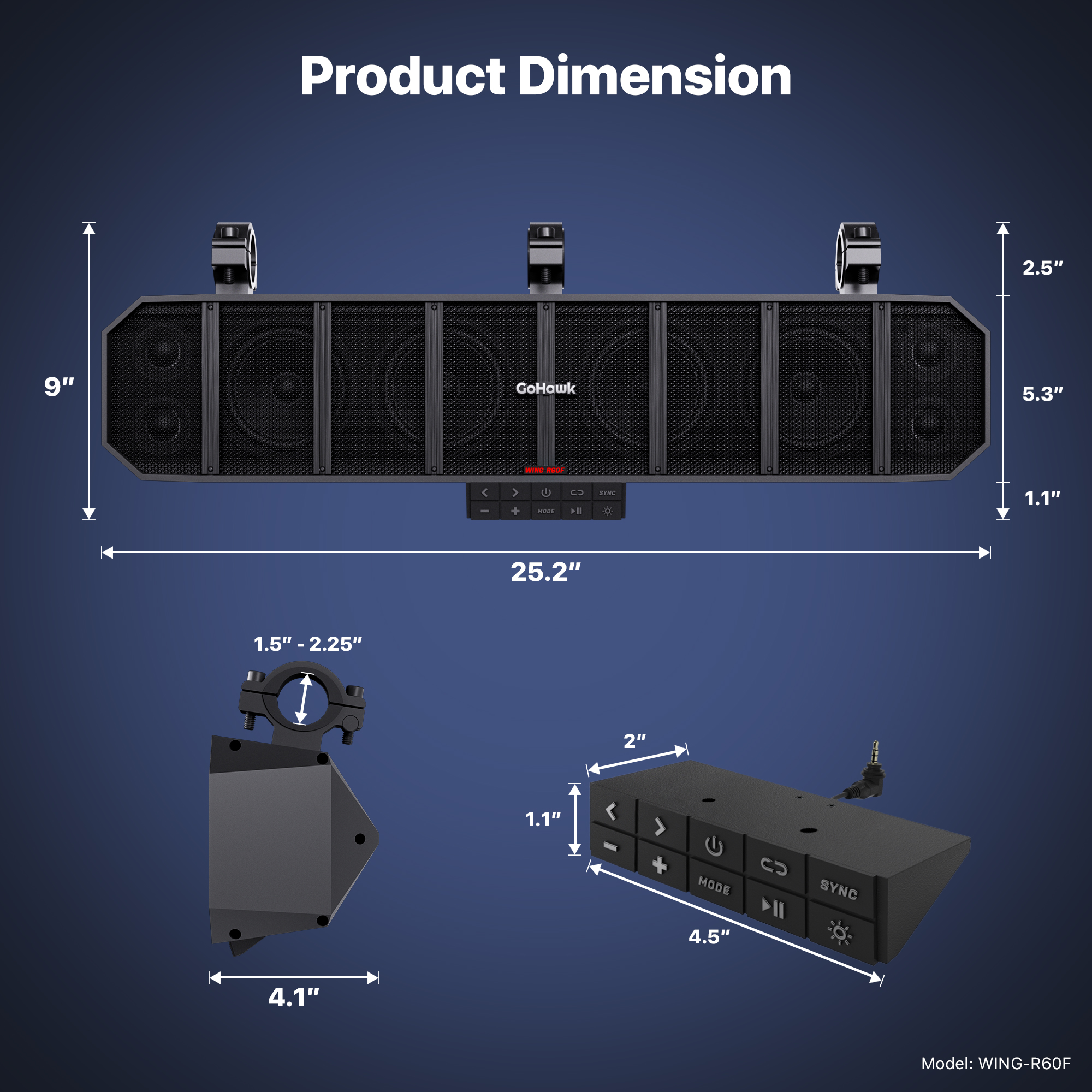 GoHawk WING-R60F 8-Speaker 25