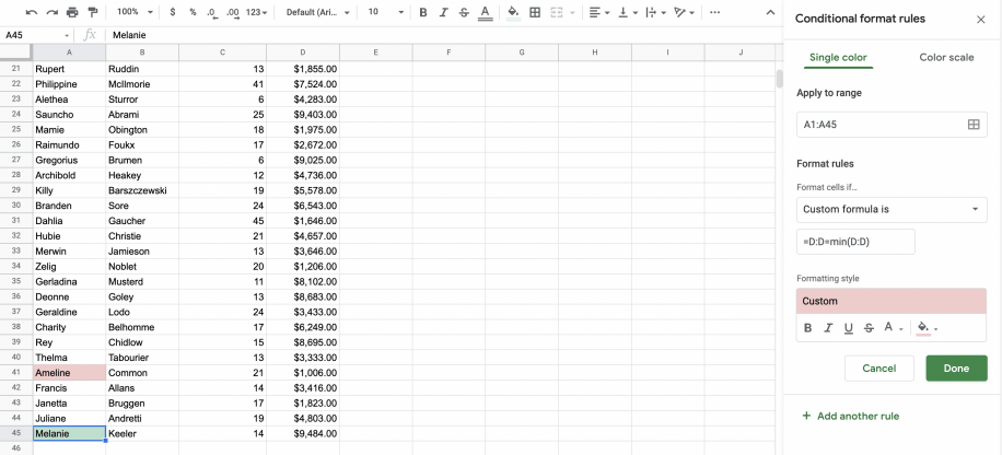 Conditional Formatting in Google Sheets (Complete Guide) | Layer Blog (20) Conditional Formatting in Google Sheets (Complete Guide) | Layer Blog (20)