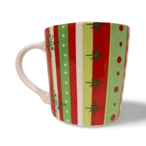Atomic Starbucks 2002 Ceramic Coffee Mug Barista Red Green White Cup