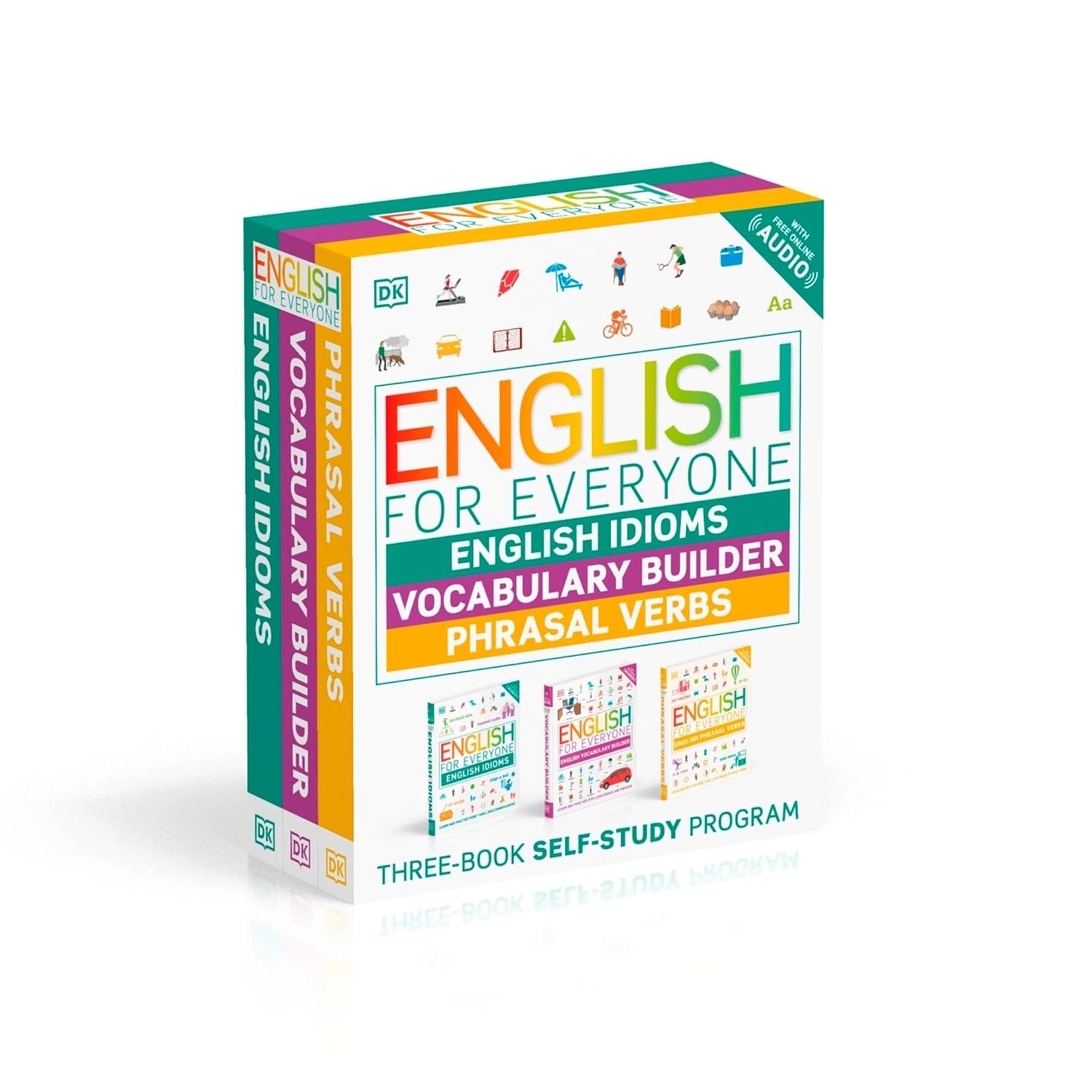 English for Everyone English Idioms, Vocabulary Builder, Phrasal Verbs 3 Book Box Set (DK English for Everyone)