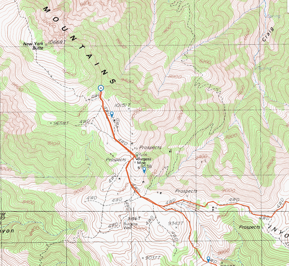 Burgess Mine Topo Map