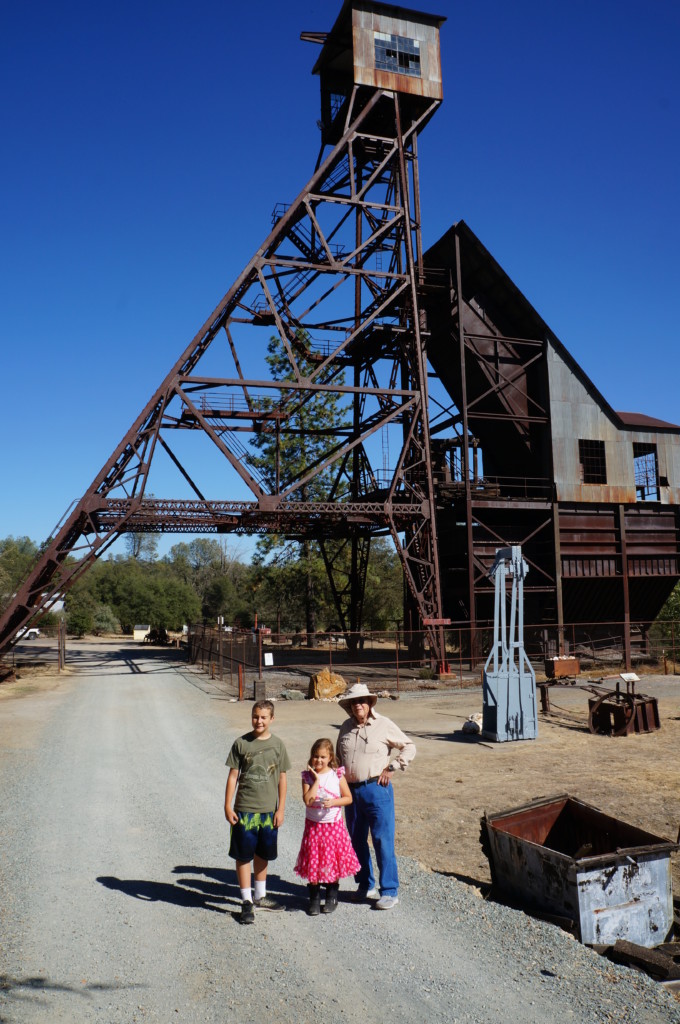 Grandpa and the kids at the Kennedy head-frame 2014.