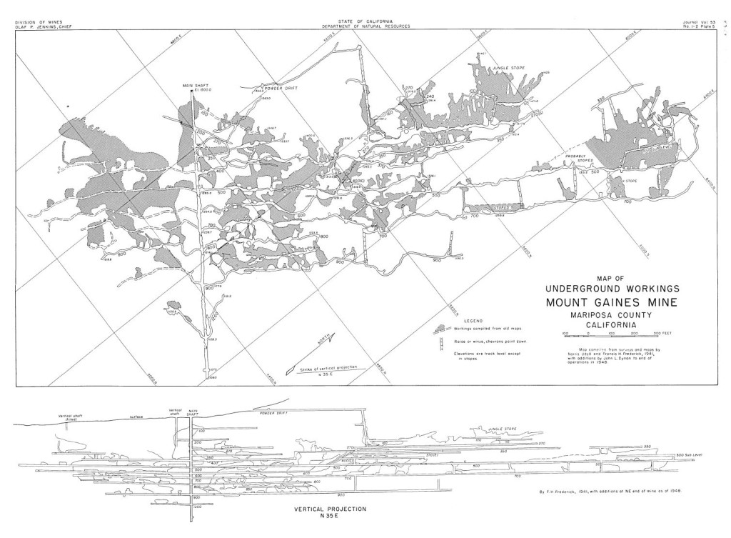 Mt Gaines Mine - Underground Map
