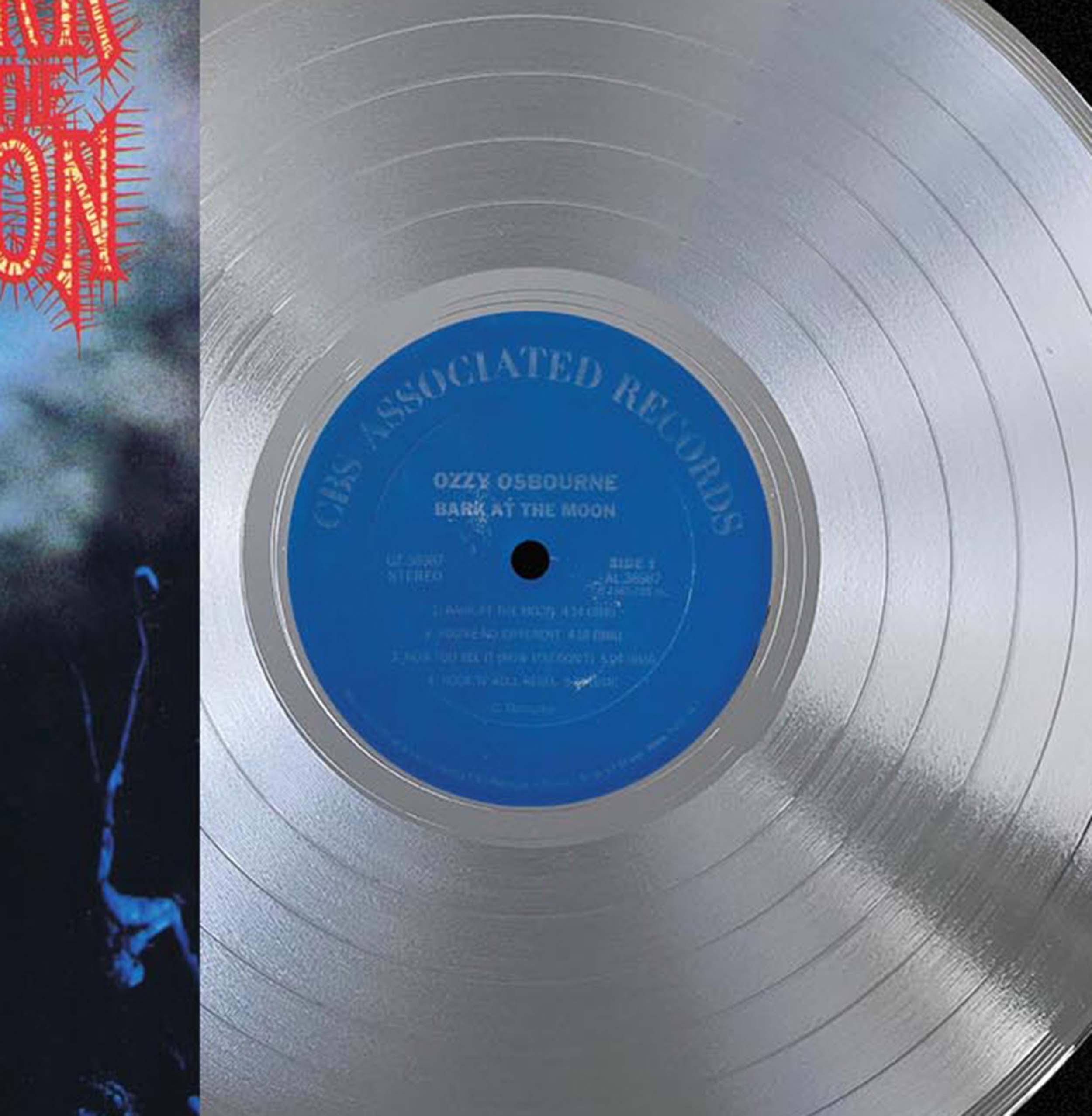 Ozzy Osbourne - Bark at the Moon Platinum LP Record Sleeve Display