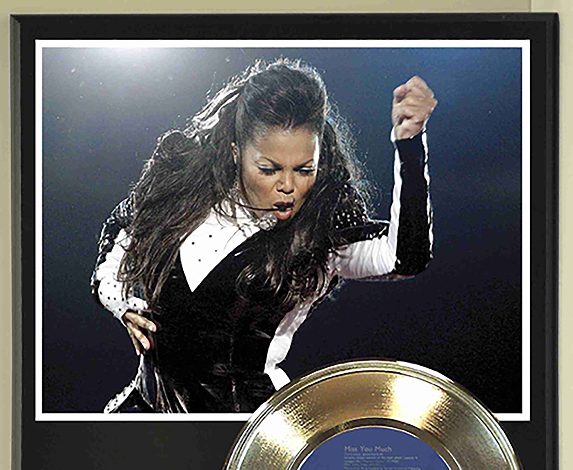 Janet Jackson - Miss You Much Gold 45 Record Ltd Edition Display