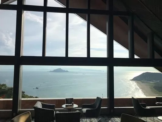 伊良湖岬] 四つ葉のクローバー発祥の地の伊良湖岬での夕日  ゴルフ 