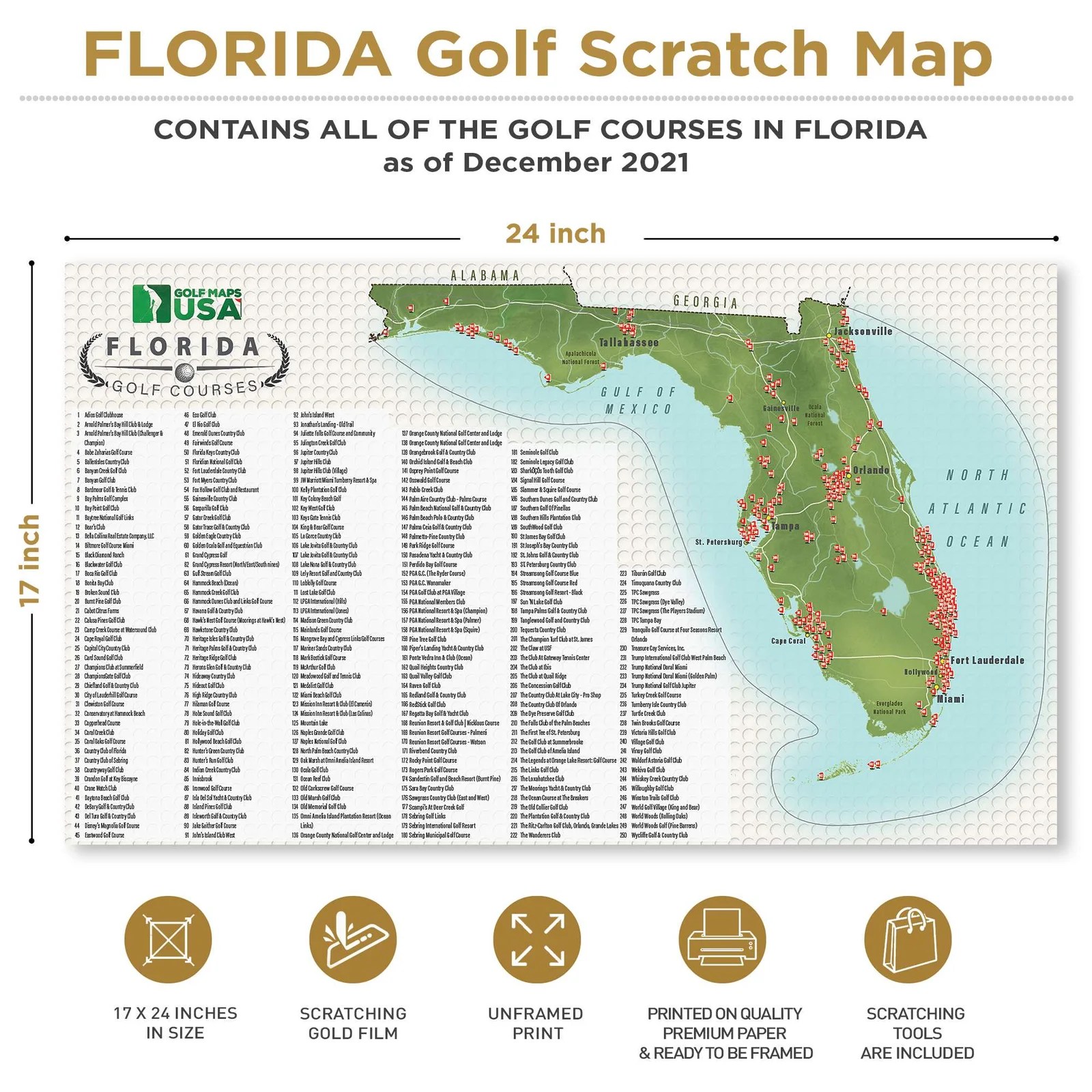 Florida Golf Courses Map Free Printable Maps FLORIDA MAP 02 