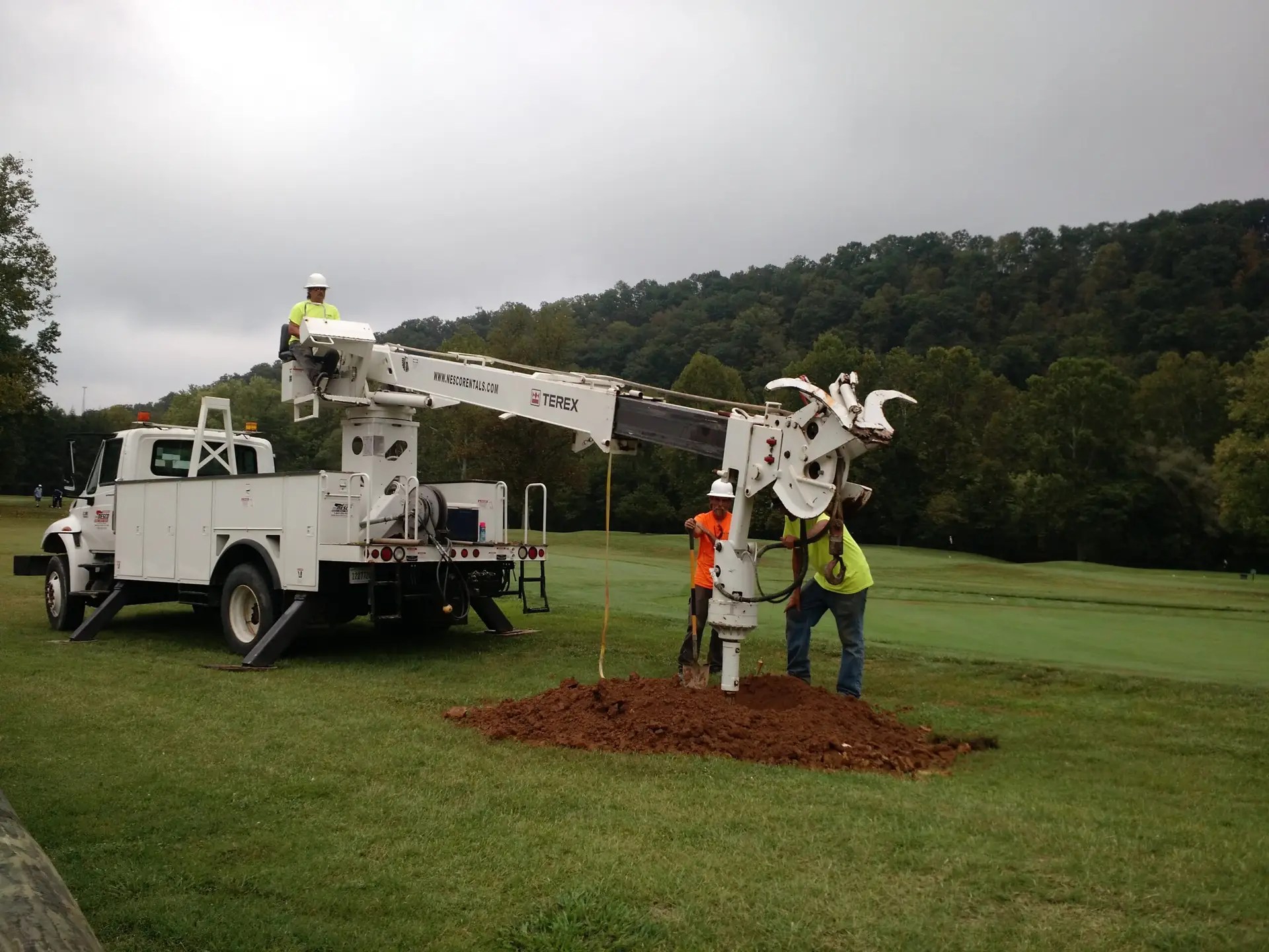 Drilling Ground to Set Support Pole