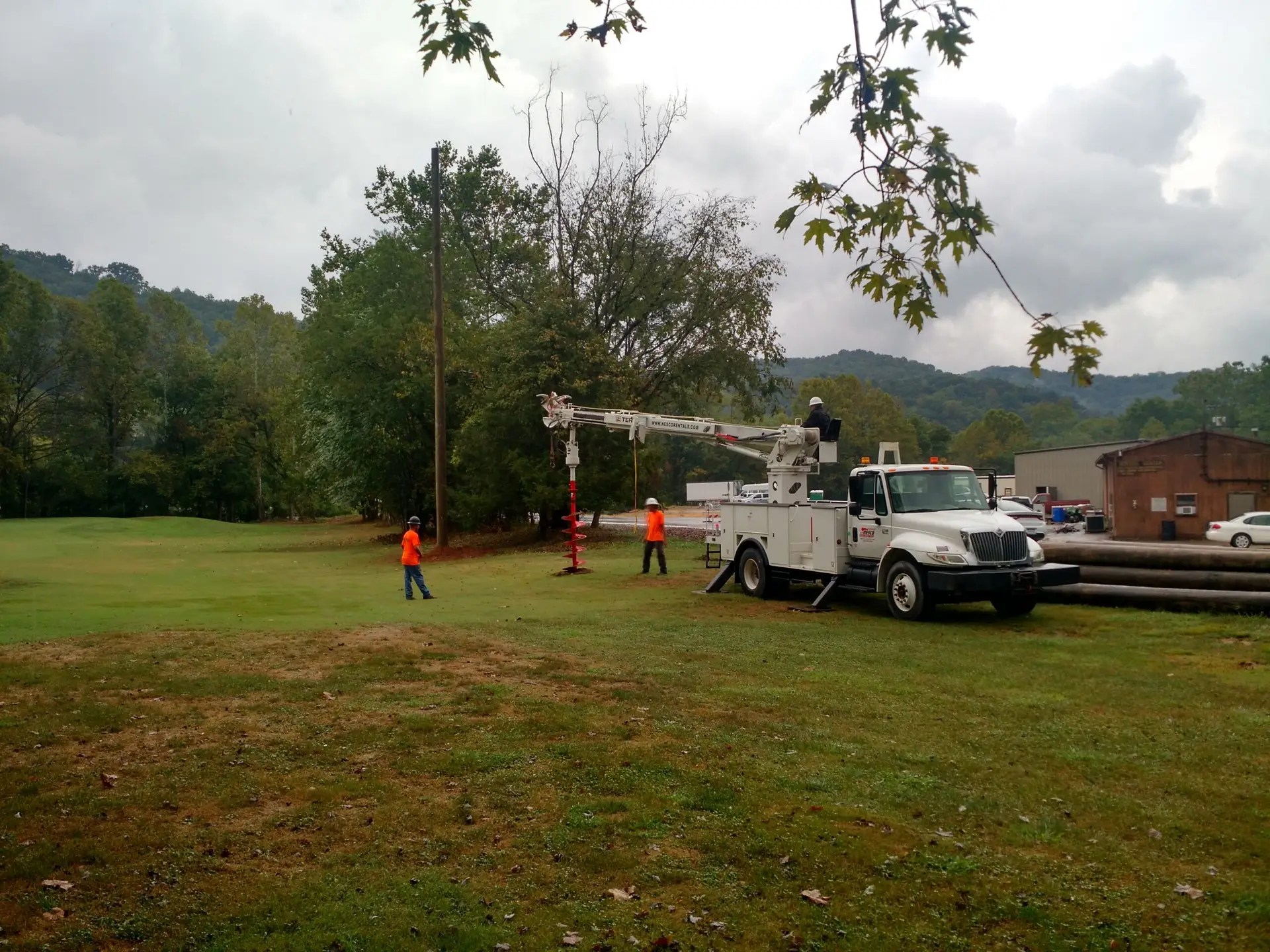 Drilling For Support Pole Installation