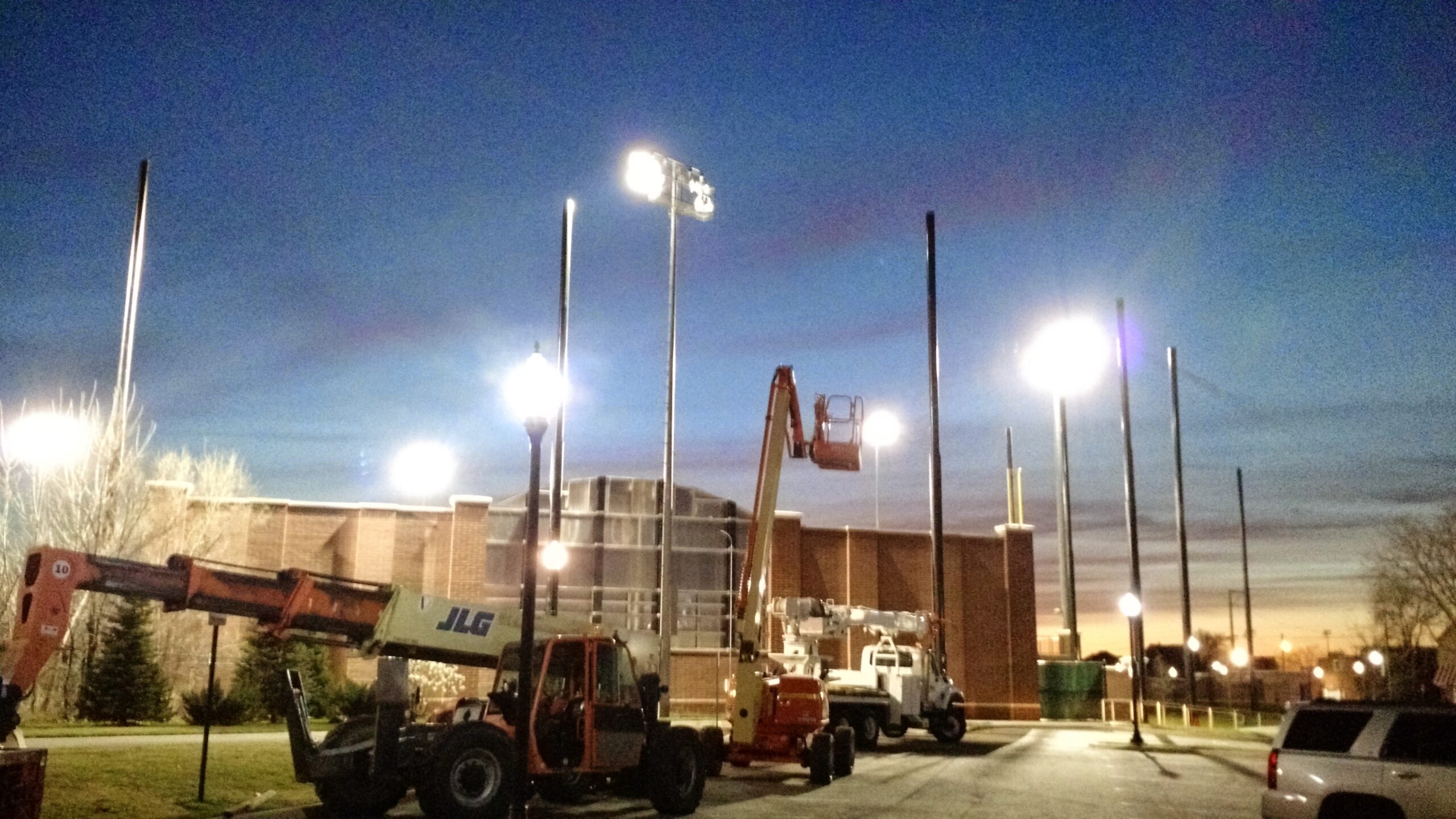 Baseball Field Barrier Netting & Lighting Installation