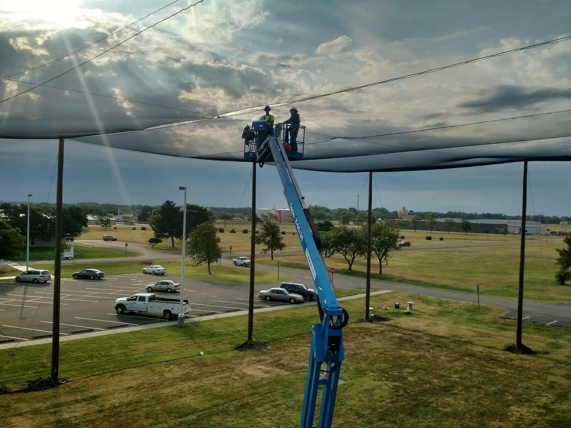 Roof of Netting Enclosure Installation