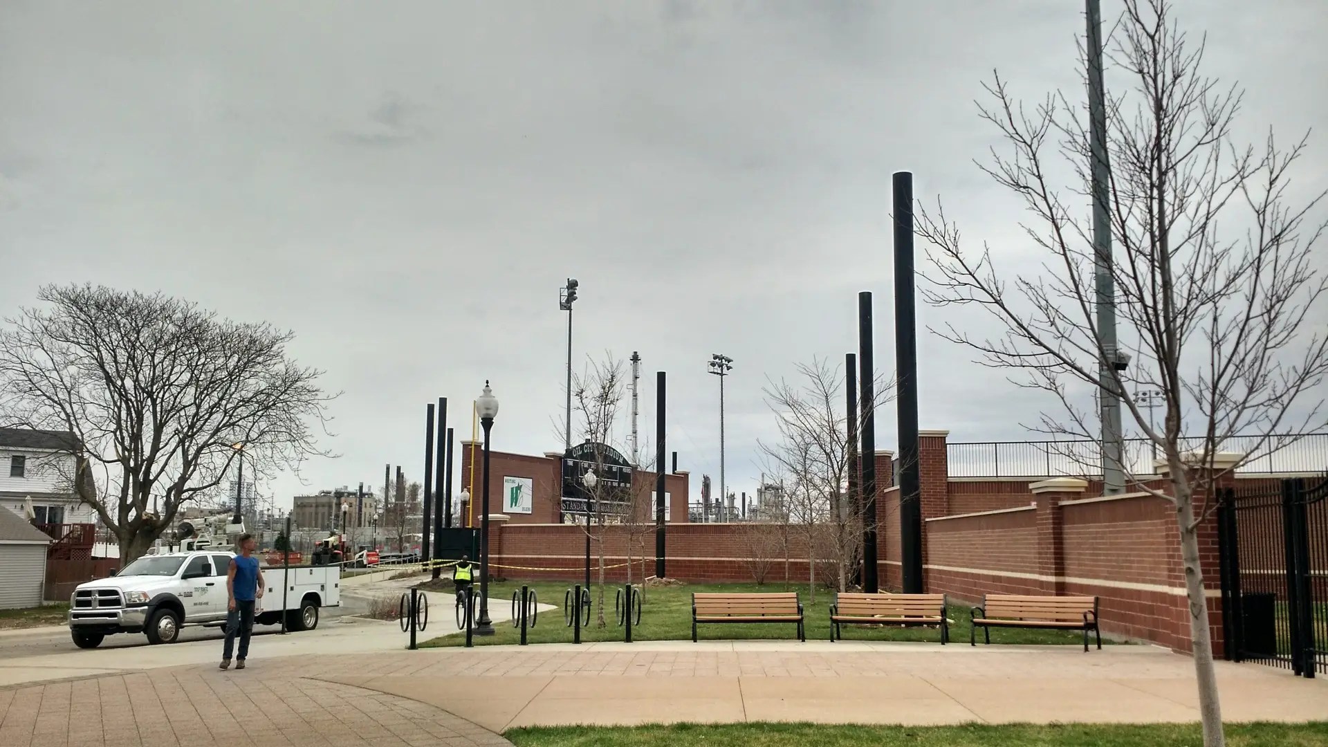 Oil City Field Barrier Netting Install