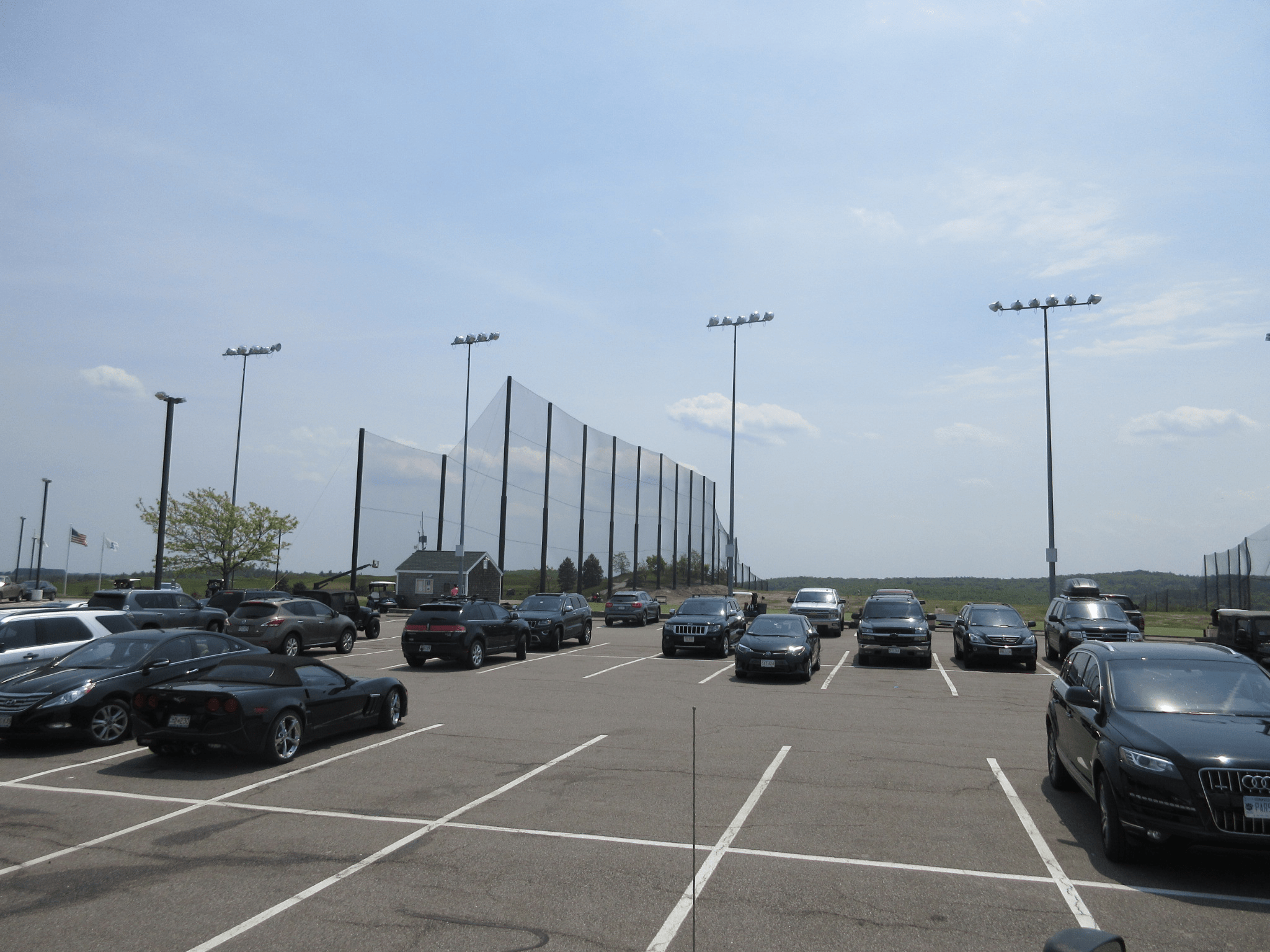 View of the Golf Netting from the parking lot