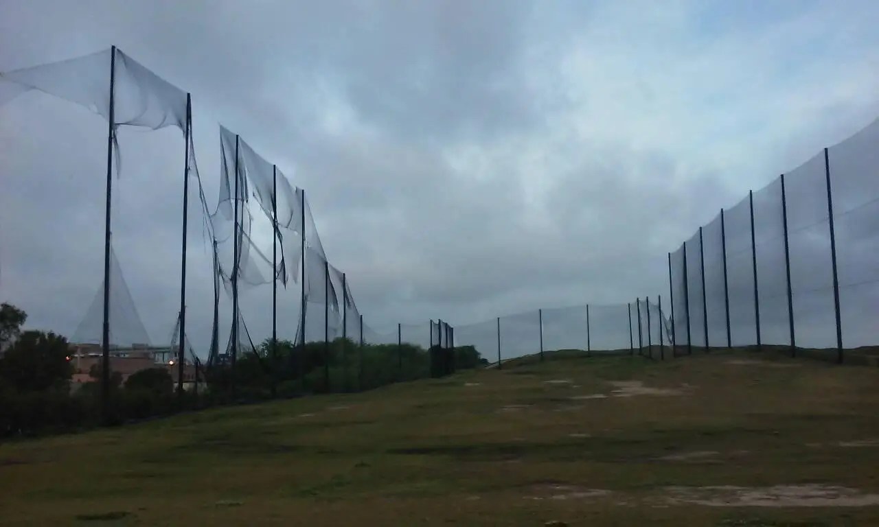 Before Picture Lambert's Point Driving Range Netting Installation
