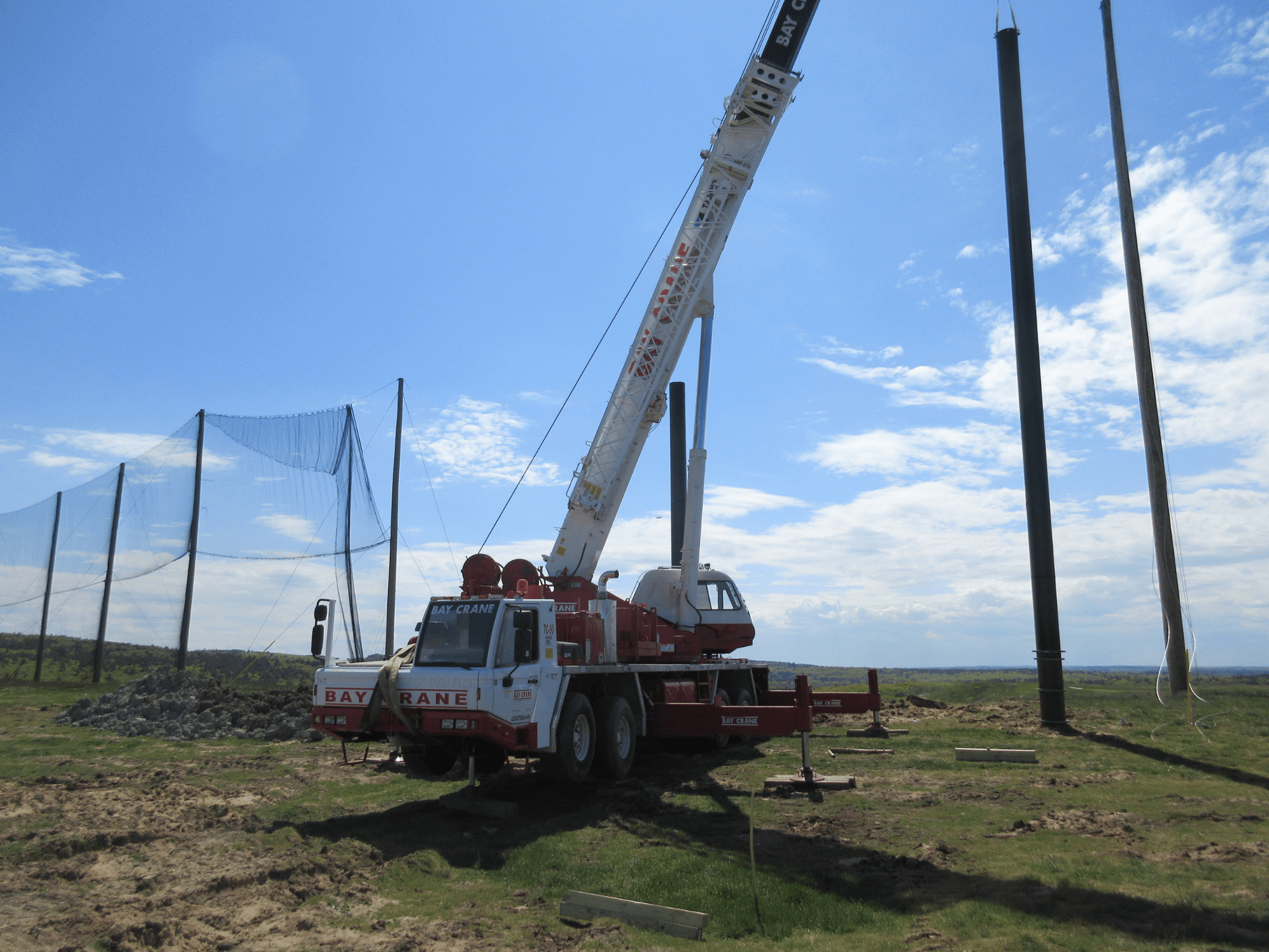 Steel Pole Install for Golf Netting