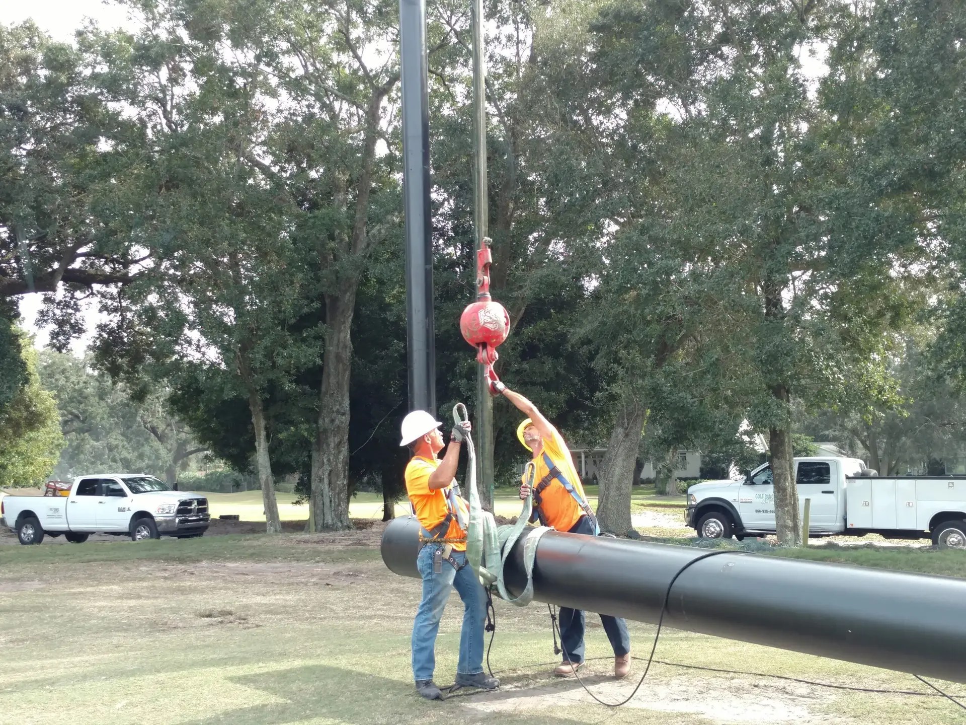 108′ Steel Golf Barrier Netting Structure – Country Club of Orlando