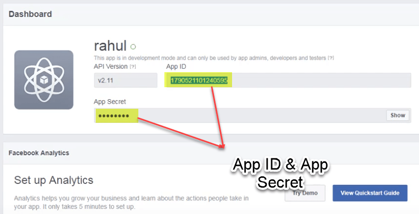 How to get facebook app id and secret key in 3 simple steps