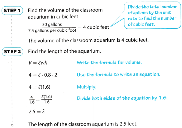 Texas Go Math Grade 6 Lesson 16.4 Answer Key Solving Volume Equations ...