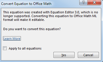 Powerpoint dialog box Powerpoint for the Mac Equation Editor is Broken