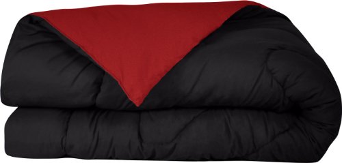 *$ shavel home products microfiber comforter mini set, black/red, king
