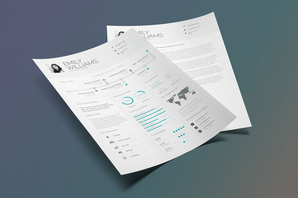 Free Infographic Resume Cv Design Template With Cover Letter In Doc Indesign Good Resume