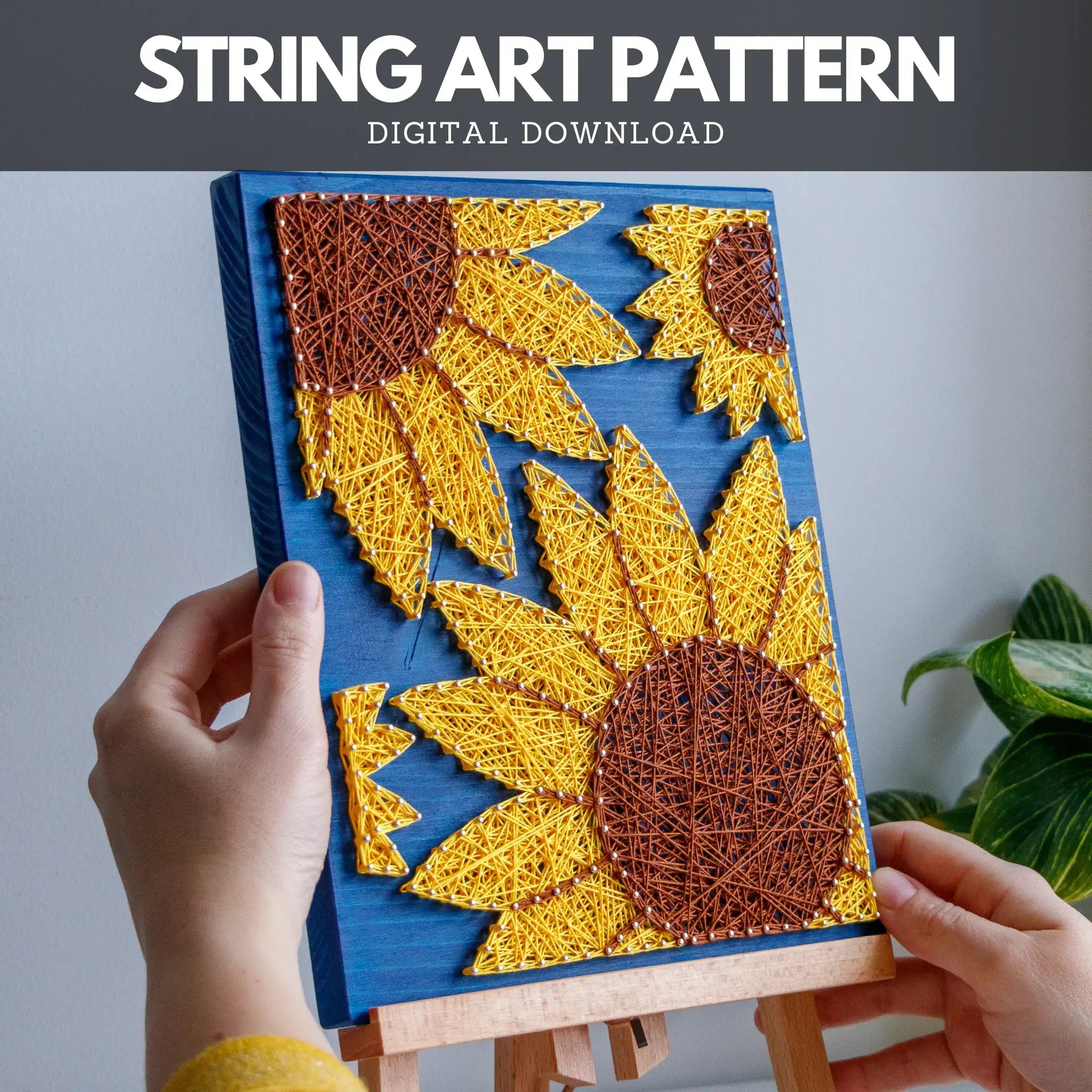 String Art Pattern Sunflower Trio Easy Diy String Art