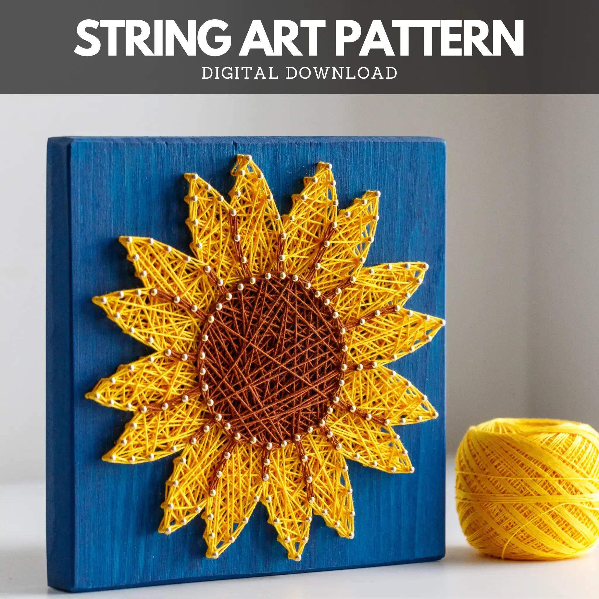 String Art Pattern Single Sunflower Easy Floral Diy