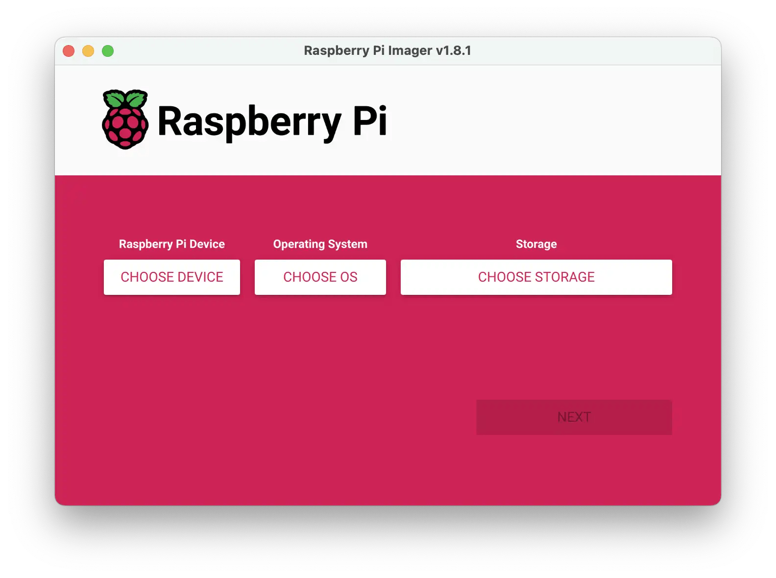 Raspberry Pi Imager 1.8.1