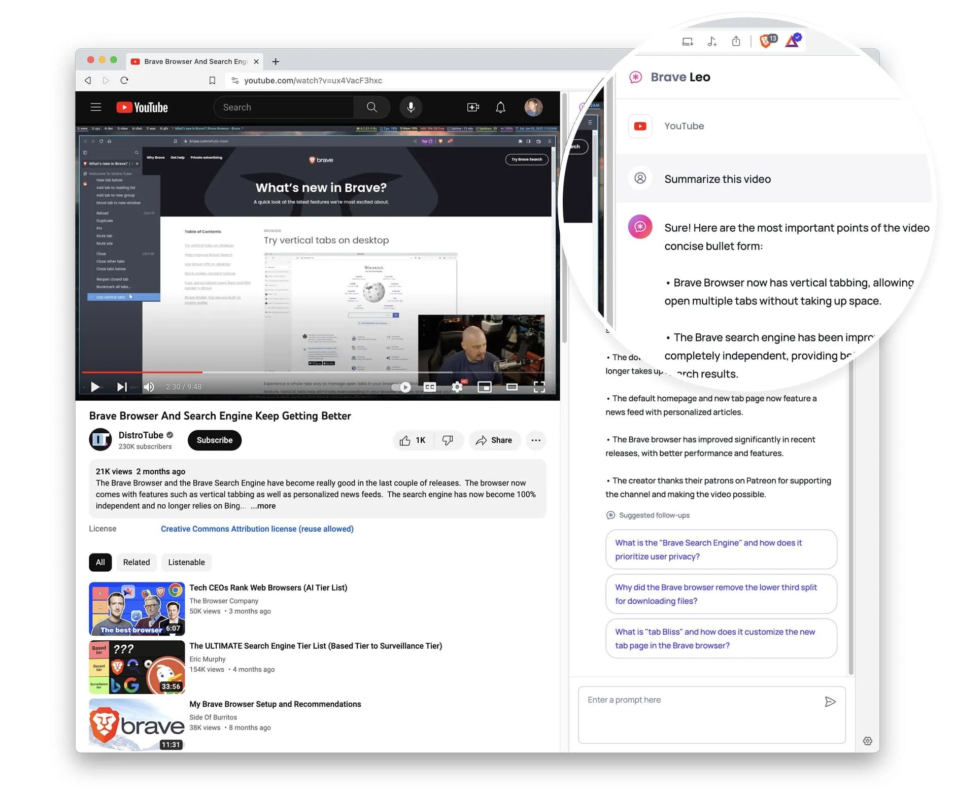 Leo, l'IA open source de Brave