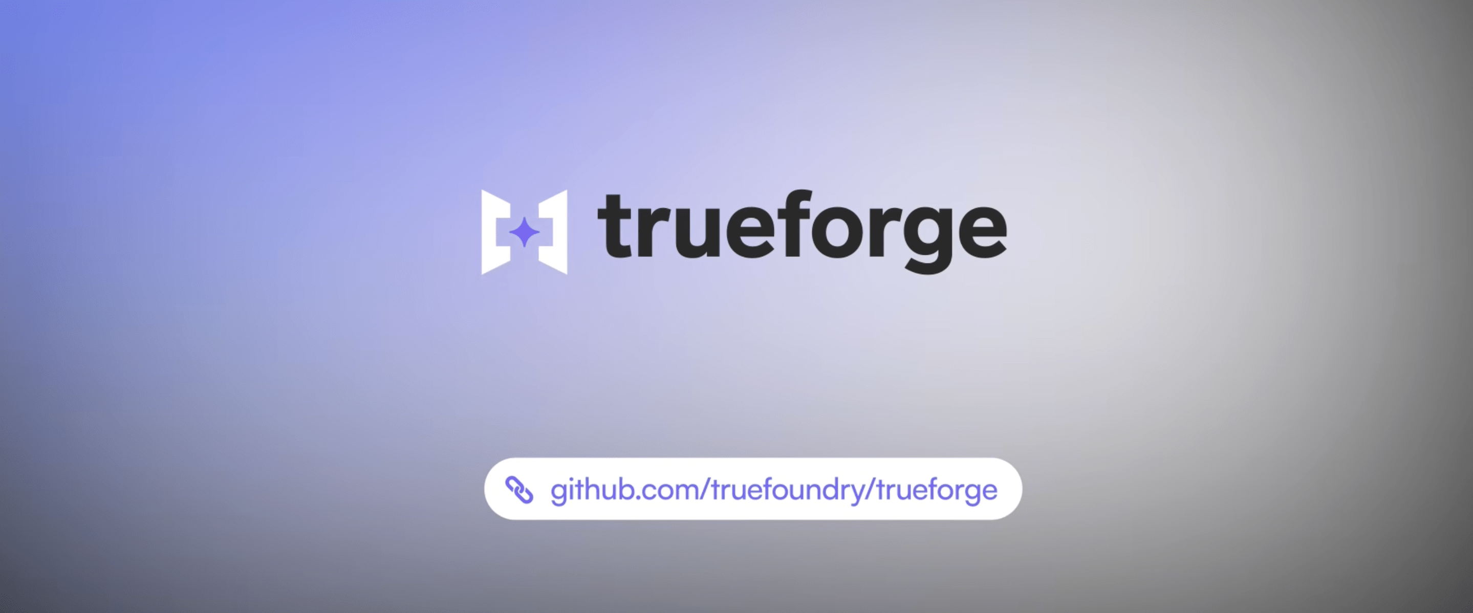 Logo officiel de TrueForge par TrueFoundry avec l'adresse du dépôt GitHub du projet