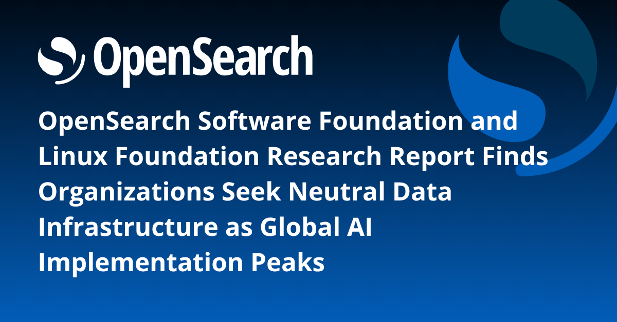 Bannière bleue officielle du rapport conjoint OpenSearch Software Foundation et Linux Foundation Research