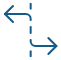 Arrows separate from dotted line icon