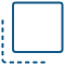 square with offset dotted line icon