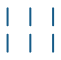 2 Rows of 3 Lines Icon